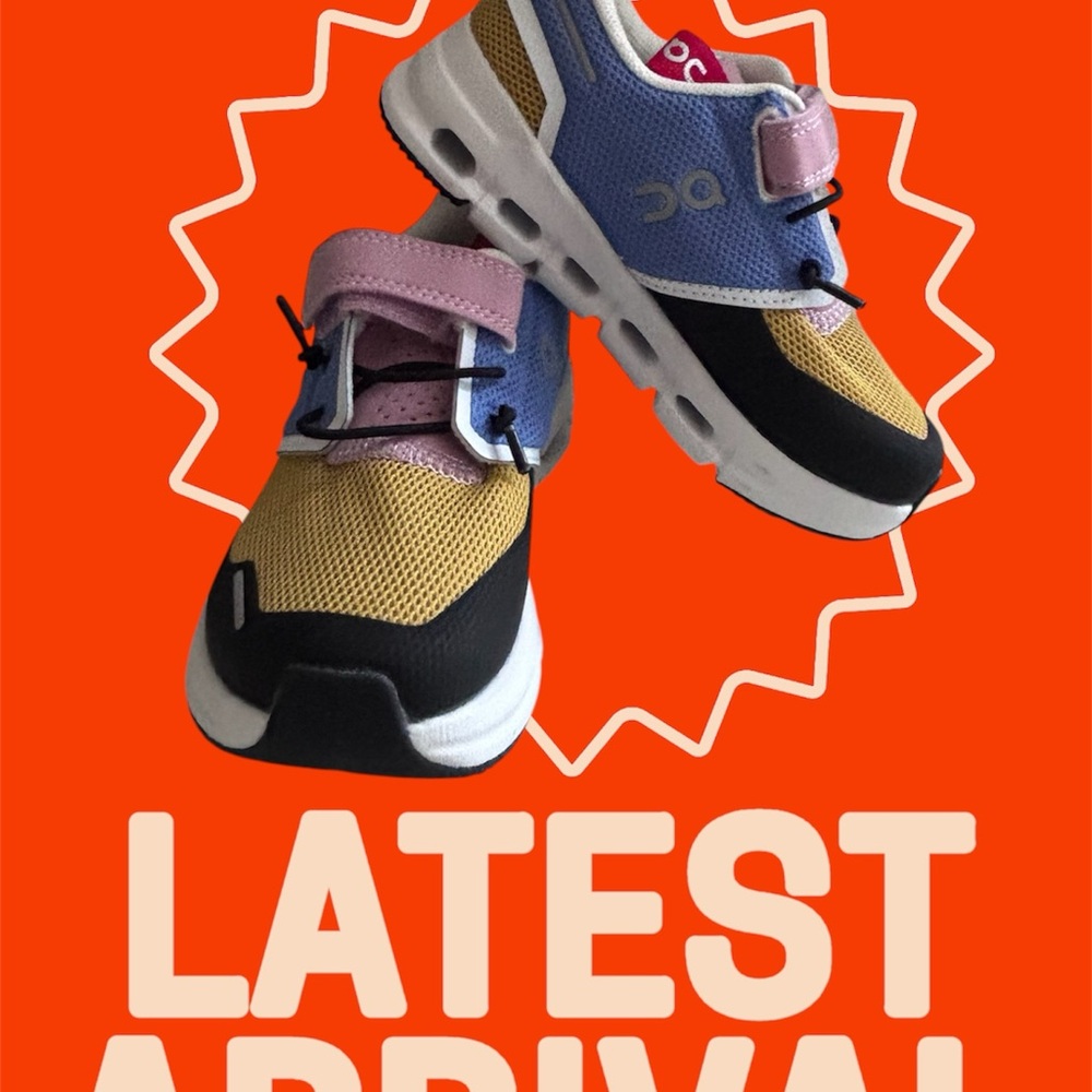 On Running Kids Sneakers in Blue, Yellow, and Black